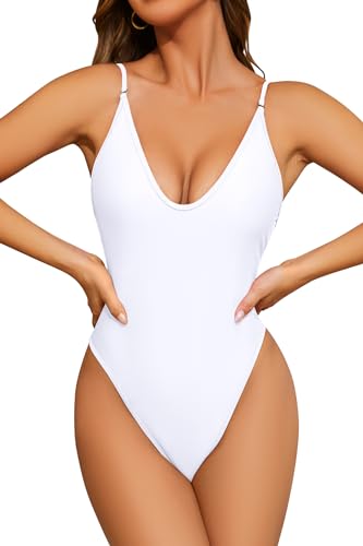 SHEKINI Damen Tanga V Ausschnitt Badeanzug...
