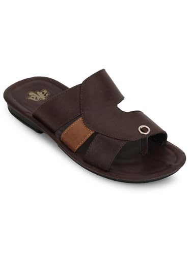 Image of Liberty A-HA MPU-58 Casual Flat Sandal For Men - Black,Brown, Tan PU Slip-on Slipper - Stylish Footwear for Travel, Office & Home - Soft Padded Sole - Lightweight and Durable - Outdoor Chappal for Man