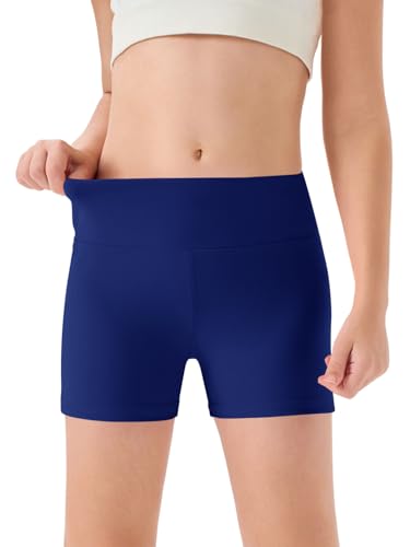 Image of Haloumoning Girls Athletic Shorts Kids High Waisted Yoga Dance Biker Shorts Comfy Gymnastics Shorts 5-14Y