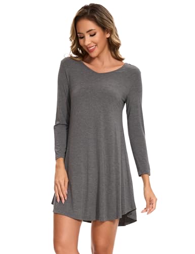 Image of GYS Womens Bamboo Viscose Nightgown Super Soft Lightweight Night Shirts for Sleeping