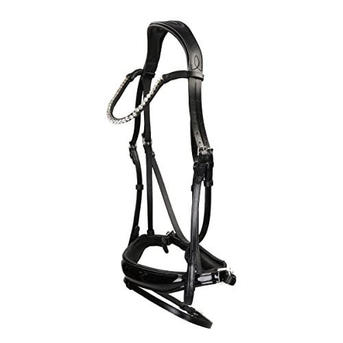 Bridon special Guy noir pour cheval : filet d'équitation de couleur noire