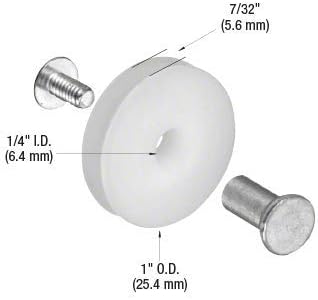 Miniatura 4 de C.R. LAURENCE B551 CRL Rodillo de puerta corrediza de nailon de 1 pulgada con ranura central para puertas de control de aire
