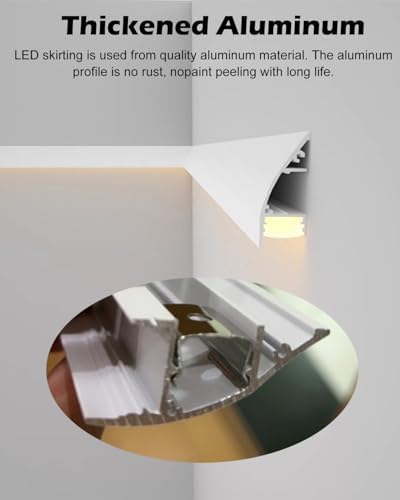 LED Indirect Lighting Channel - 1m (3.3ft) Aluminum Profile for Home Decor, Crown Molding Mount, Diffuser Design, Modern Accent Lighting Solution