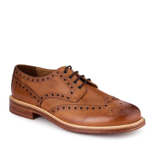 Jones Bootmaker Mens Bushwick1 Goodyear Welted Leather Brogues Tan Size 9