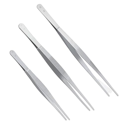 3 Pièces Pince Cuisine Inox, Pince Cuisine Inox Professionnel, Pince Precision Cuisine Outil pour Cuisine, Gril, Pâtisserie (20/25/30 cm)