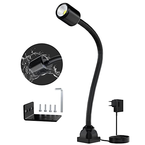 Maschinenlampe LED Drehmaschine Lampe 8W 880 Lumen Flexibel Wasserdicht Arm Drehmaschine Lampe Verschraubung der Grundplatte für Nähmaschine Drehbank Fräsen Bohrmaschine Industrielle Beleuchtung