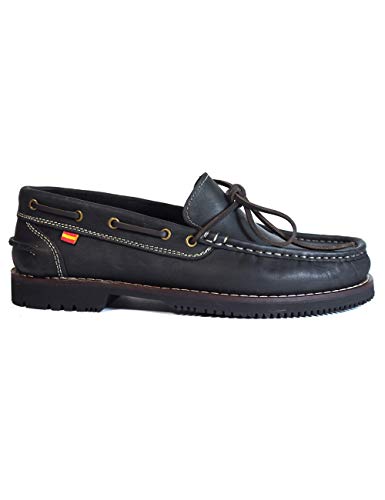 La Valenciana Zapatos para Hombre Fabricados en Piel Apache Olivenza Negro - Color - Negro, Talla - 42
