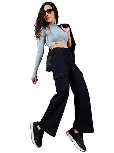 Image of Dolce Crudo Women's Wide Leg High-Rise Clean-Look Jean's