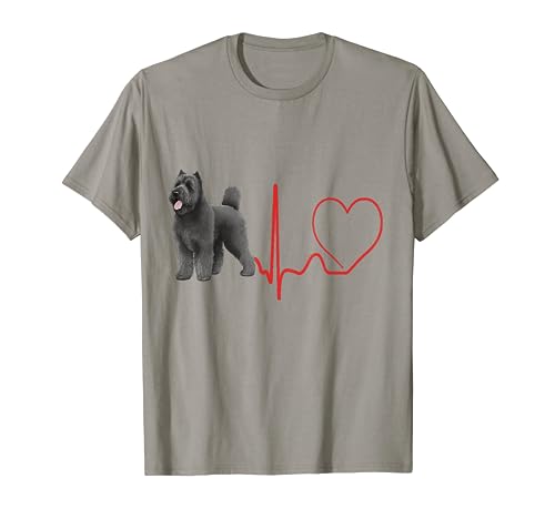 EKG Dog Heartbeat de Bouvier des Flandres Funny Dogs Lover Camiseta