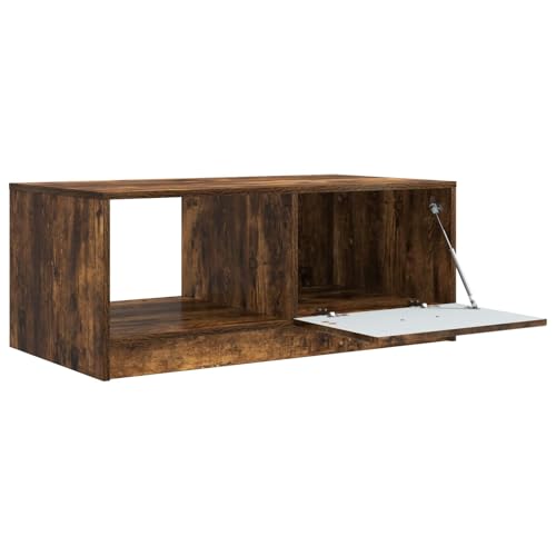 Table basse chêne fumé de 90 cm pour ranger et désencombrer