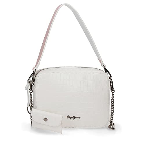 Pepe Jeans Denia, Equipaje Bolsa De Mensajero Mujer, Blanco, 22.5x17x5 Cms