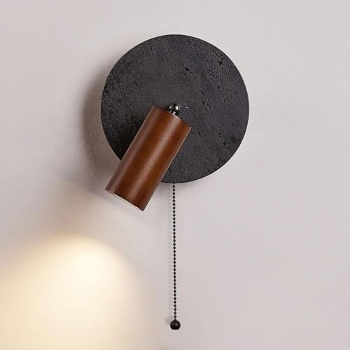 Applique lit bois et pierre Wabi-sabi pour éliminer l'encombrement des tables de chevet
