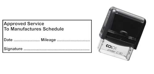 Handy Stamps - Sello de goma para registro de servicio, horario aprobado de fabricación, autoentintado, impresora C30