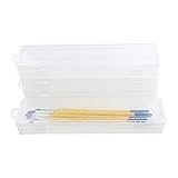 4 Pack Paint Brush Storage Case Plastic Long Pencil Box Ruler Case Watercolor Brush Drawing Tools...