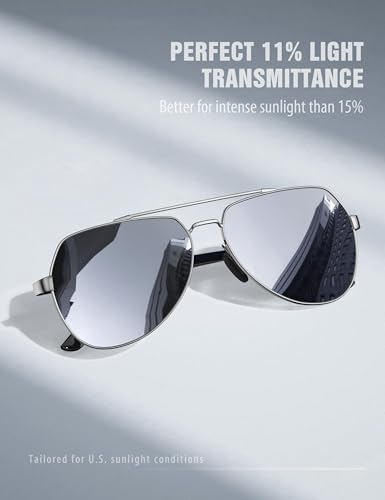 LUENX Aviator Sunglasses for Women Men Polarized Lens with Accessories - UV 400 Protection 60MM