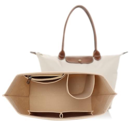 ZOLGINAH Organizador de Bolsos de Mujer Fieltro para Longchamp Bag Organizer Insert Bolsillos Interiores Almacenar Cosméticos