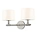 Sonneman Lighting 4951.35 Soho - Two Light Wall Sconce, Polished Nickel Finish with White Linen Shade