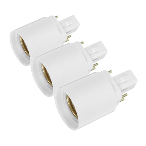Cabilock Adaptateur De Douille De Lampe 3 Pièces : Convertisseur De Culot De Lampe G24q Vers E27, Adaptateur De Support D'ampoule À 4 Broches, Douilles À Visser Standard Pour Ampoule