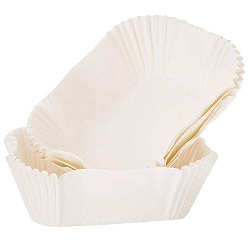 DierCosy 40pc White Loaf Baking Cups Paper 2lb loaf Pan Cupcake Wrapper Liners Parchment Paper Baking Liner Muffin Loaf Liners Mini Bread Liners Muffin Baking Cup for Kitchen Dining