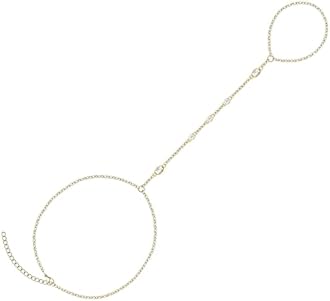 Gokeey Gold Hand Chain Bracelet for Women Trendy, Dainty 14k Gold Ring Bracelet Hand Chain Finger Ring Slave Bracelet Cubic Zircon Hand Jewelry for Women Summer Beach Jewelry