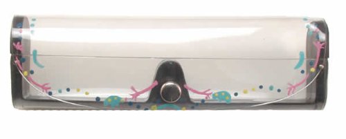 Hand Painted Hard Eyeglass Case w/Snap Flap Closure, Clear C350P-E