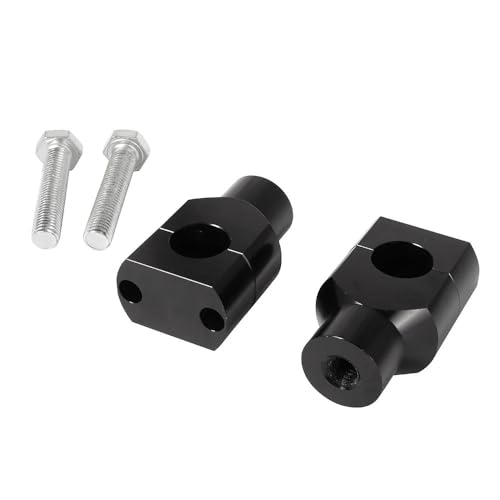 Réhausseur de guidon moto en aluminium noir pour diamètres 22 mm et 25 mm