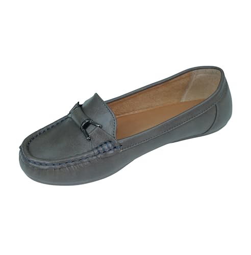 Image of Pluxh Women Olive Bellies | Metal Buckle Pull-On Ballet Flats