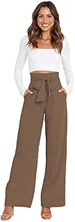 Odizli Wide Leg Trousers Women Elegant High Waist Summer Casual Long Flared Pants
