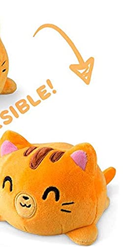 Teeturtle - The Original Reversible Cat Plushie - Orange Tabby - Cute Sensory Fidget Stuffed Animals That Show Your Mood #TOP2