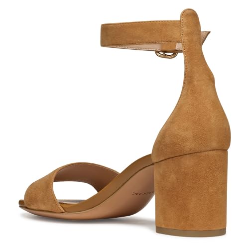 Geox D Virnilisa 65 S A - Sandalo Con Tacco Donna, Cognac, - 9