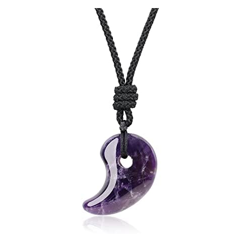 COAI Womens Girls Magatama Amethyst Crystal Quartz Pendant Necklace Cover