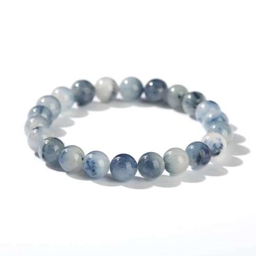 Bracelet en aigue-marine naturelle perles de sérénité et énergie calmante 9mm