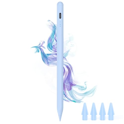 Stylus Pen for iPad 9th&10th - Type-c Charging Pencil for ipad Palm Rejection Active Pen Compatible with (2018-2025) Apple iPad 6/7/8/9/10/11(A16), Air 3/4/5/M2/M3, Mini 5/6, Pro 11"/12.9"/M4 (Blue)