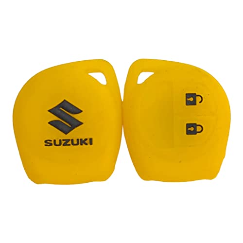 Image of vSHARK Silicone Car Key Cover for Maruti Suzuki S-Presso /Swift DZire /SX4 /DZire / Ignis /Alto /Vitara Brezza /Celerio /Ertiga /Ciaz /SCross /Baleno /Ritz 2 Button Key Cover B Yellow ( Pack of 1 )