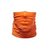FLECKTEX Polyamid Multifunktionstuch | Airsoft Maske | Paintball Halsschutz | Schlauchschal Herren Damen | Motorrad Halstuch | Fahrrad Schal | Orange |