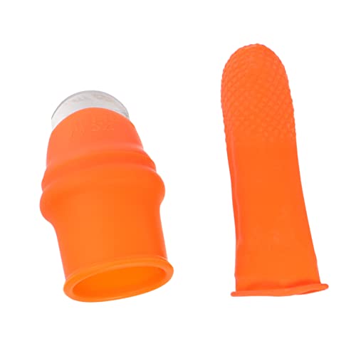 FUNOMOCYA Silicone Thumb Separator Garden Tool Pepper Harvesting Thumb Knife Gardening Gloves Orange