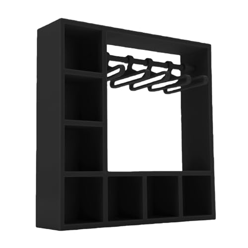 Omquot - Armario de ropa de muñeca cuidadosamente organizado con 10 perchas para amantes de muñecas y coleccionistas, perfecto para regalos de Navidad de plástico (negro)