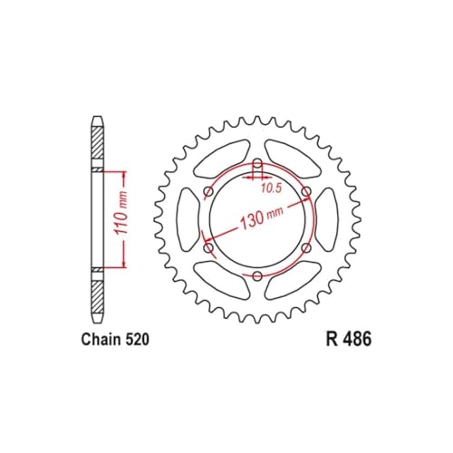 Pignon arrière de moto YZF-R1 résistant pour transmission
