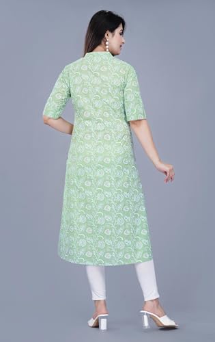 Image of Women Printed Collar Neck Half Sleeve Regular Fit Formal Kurti for Women's