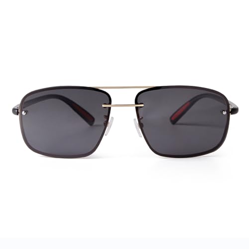 Image of Ultra Lightweight Polarized Square Aviator Sunglasses for Men Women Trendy Fashion Double Bridge Pilot Sun Glasses
