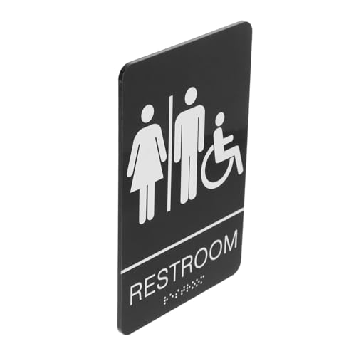 iplusmile Targa Per Bagno Unisex Autoadesiva Decorazione Per Porta e Parete Di Toilette Per Uomini Donne e Persone Con Disabilità Design Elegante Per Ufficio e Attività