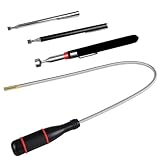 Materiales de Primera Calidad: Iman extensible Fabricada en metal e imanes, con alta dureza, resistencia al óxido y durabilidad para una vida útil prolongada. El cabezal magnético ofrece una gran fuerza de sujeción, lo que permite un bloqueo rápido y una recogida segura de diversos objetos de acero. Los objetos no se desprenden fácilmente debido a sacudidas o movimientos, lo que garantiza un funcionamiento seguro y fiable.