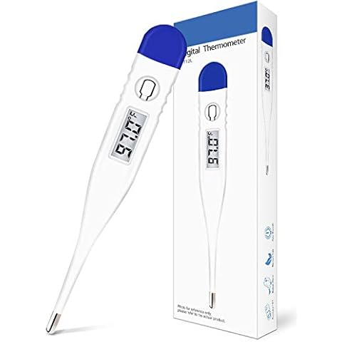 Thermometer for Fever, Quick Reading Digital Waterproof Oral Thermometer with Fever Indicator and Memory Recall, Best Accurate Rectum Armpit Reading Thermometer for Baby Kids and Adults Cover
