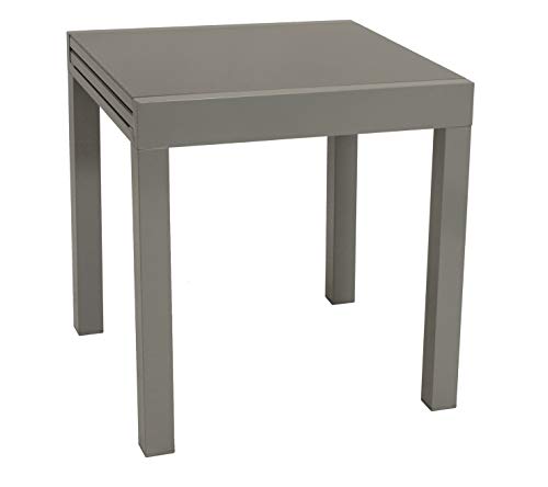 DEGAMO Balkontisch Livorno – Ausziehbarer Alu/Glas-Tisch Für Terrasse & Balkon, Anthrazit
