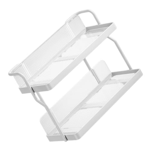 Alipis Estante Doble Botellas Jarra De Especias En Niveles Para Organizador Bastidores Estante De Cocina Estante De Especias Montado Especiero De Encimera Acero Carbono