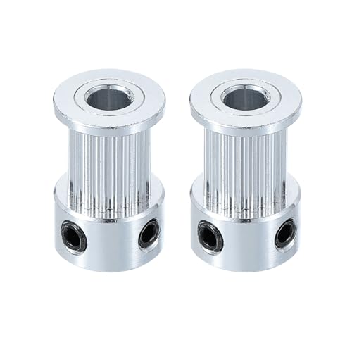 sourcing map 2 Pcs Aluminum 16 Teeth 5mm Bore 10mm Width Timing Belt Pulley Wheel Idler Pulley Synchronous Wheels Gear P
