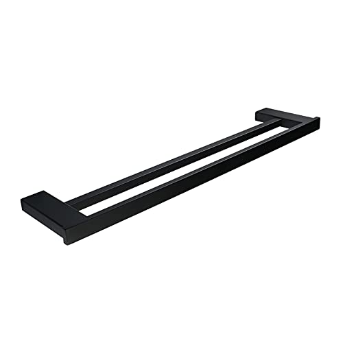 Porte-serviettes en acier inoxydable noir 59cm pour une salle de bain moderne