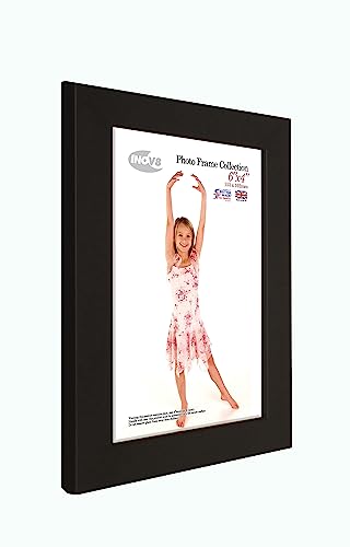 Inov8 British Made Real Wood Picture/Photo Frame 6x4" Inch(15x10cm) - Auckland 20mm Pine Black - Image 2