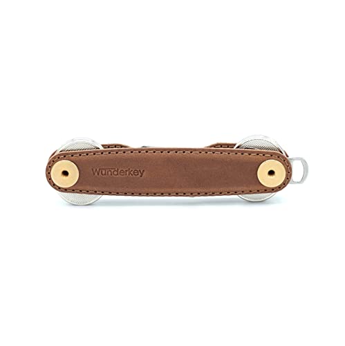 Wunderkey W-WK-LHG2-8 Havanna Leather Key Tidy with Gold Coloured Hardware, Brown - Image 2