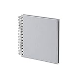 30 Blatt schwarzer Fotokarton Rössler 1329452175 - S.O.H.O. Wire-O Fotoalbum 180 x 180 mm, 60 Seiten, stone